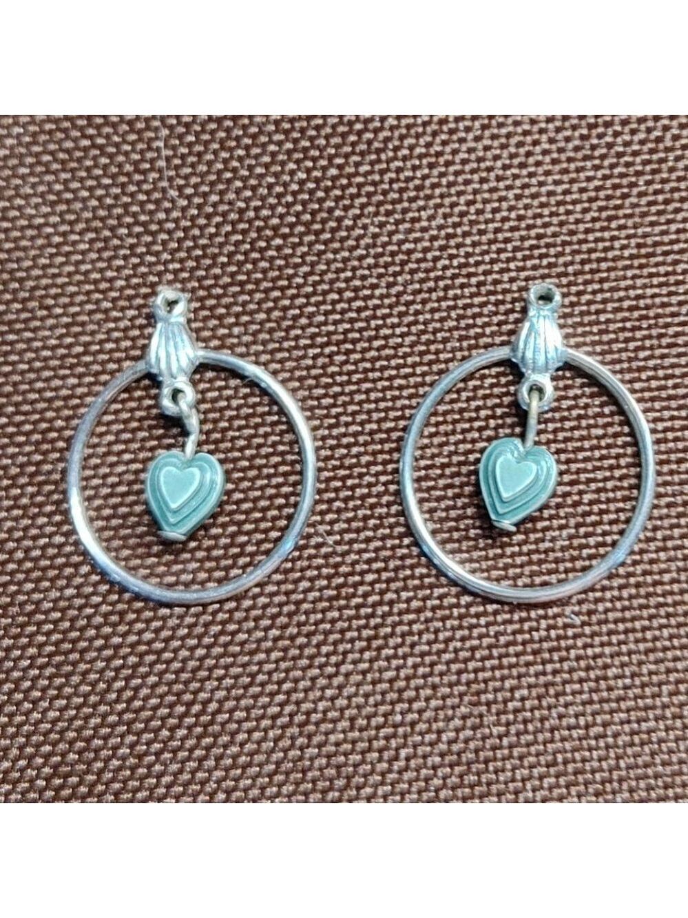Silver Heart Hoop Earrings